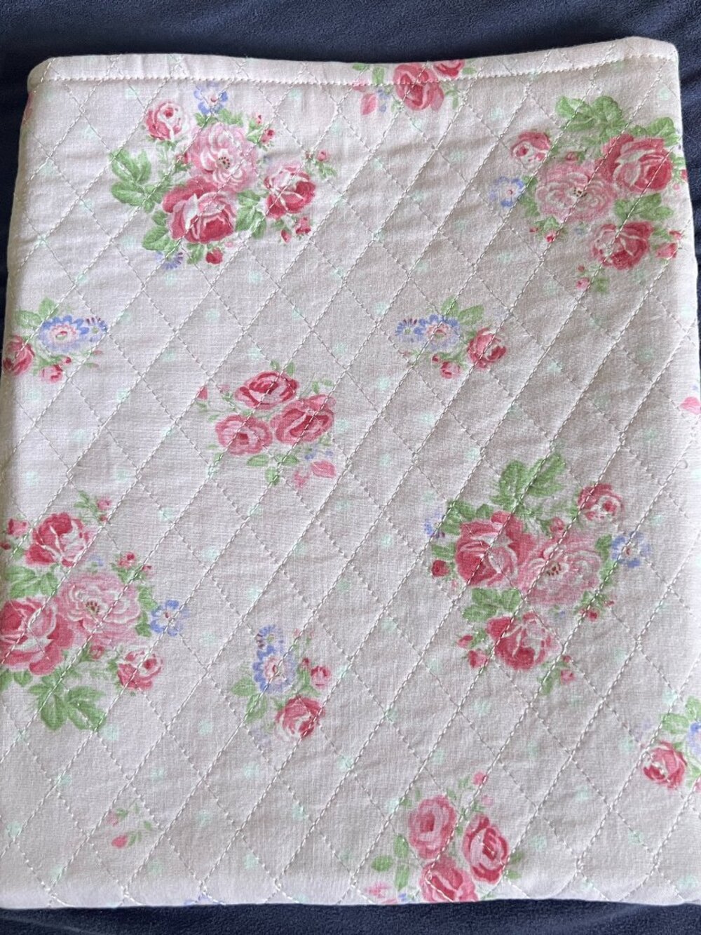 NWOT Handmade Quilted Large Book Sleeve, Dual Pockets, Fabric Bookmark - Picture 5 of 14